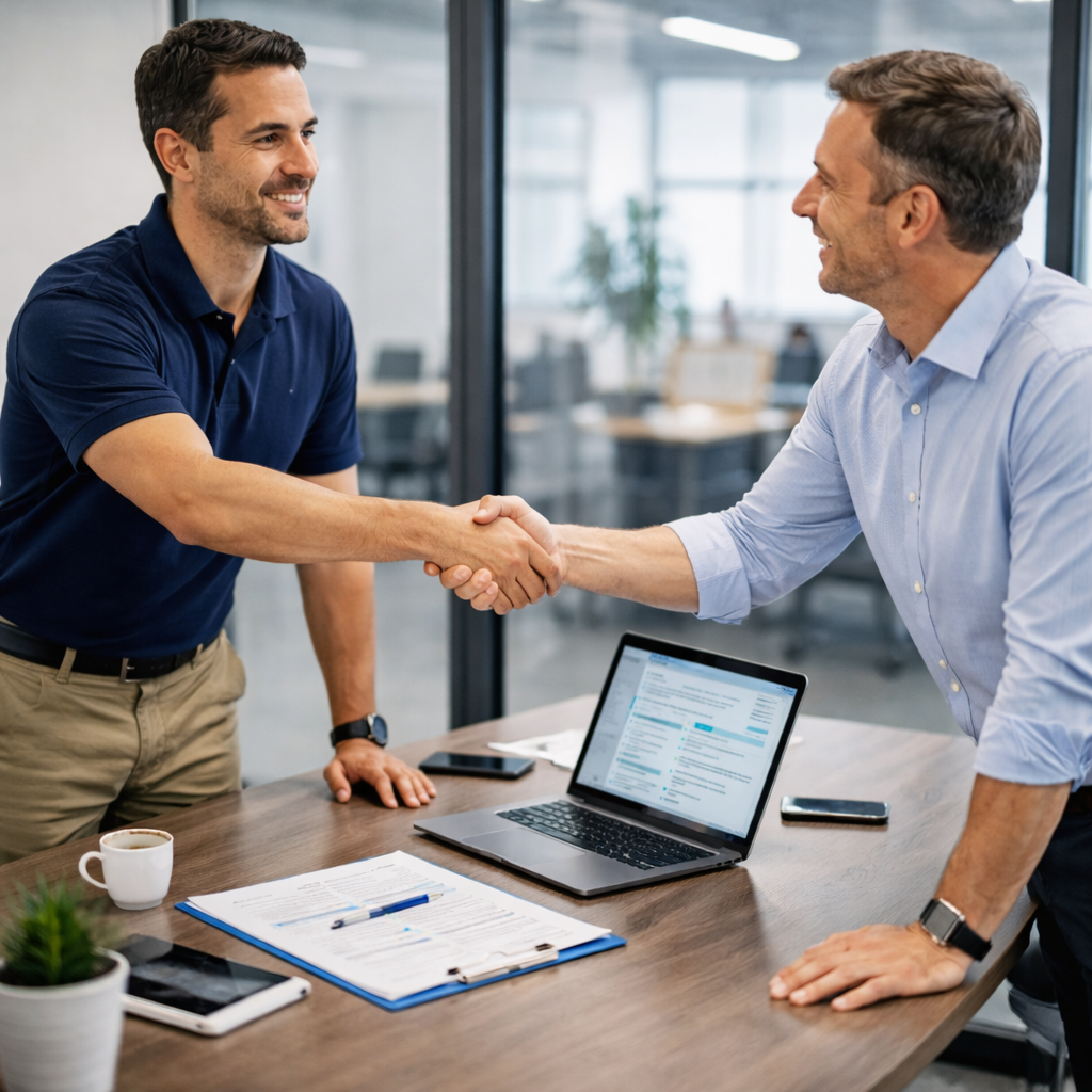 closing a deal on computer support services